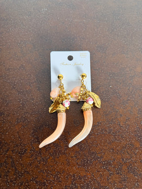 Orecchini Pendenti Corno Charm