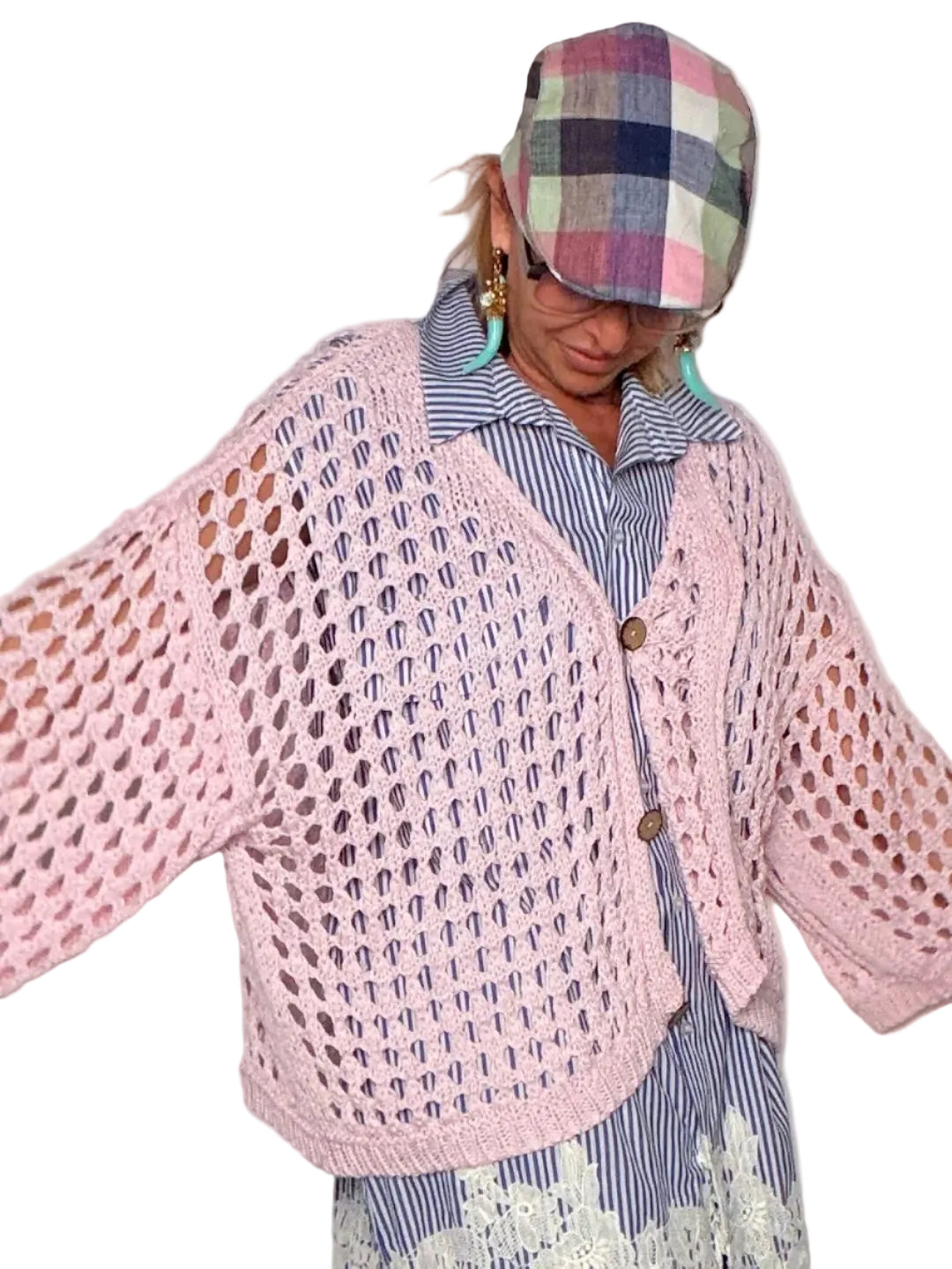 Cardigan in rete over