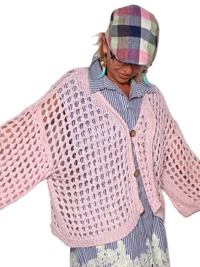 Cardigan in rete over