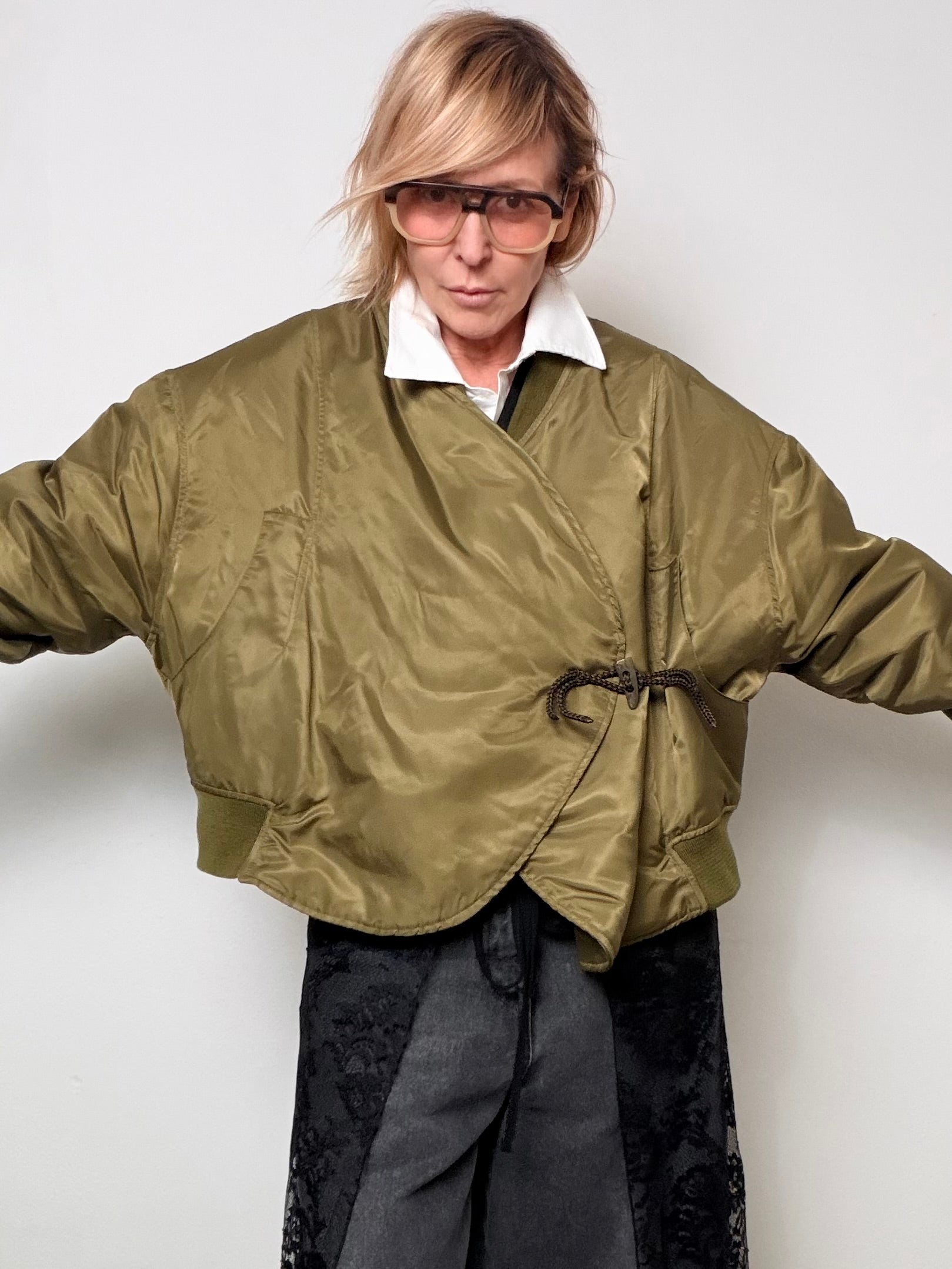 Bomber over con chiusura incrociata