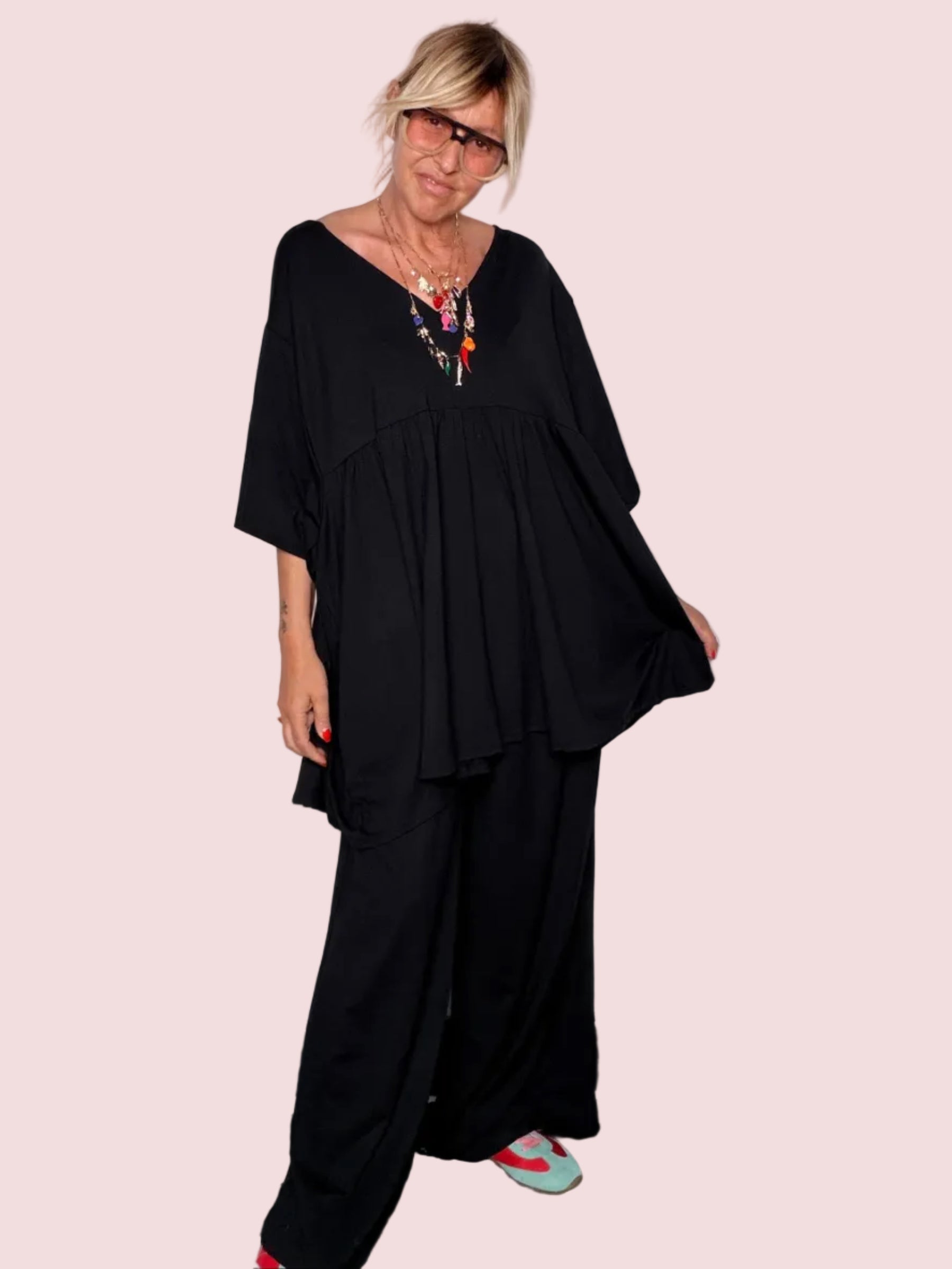 Completo Tunica & Pantalone Wide Leg