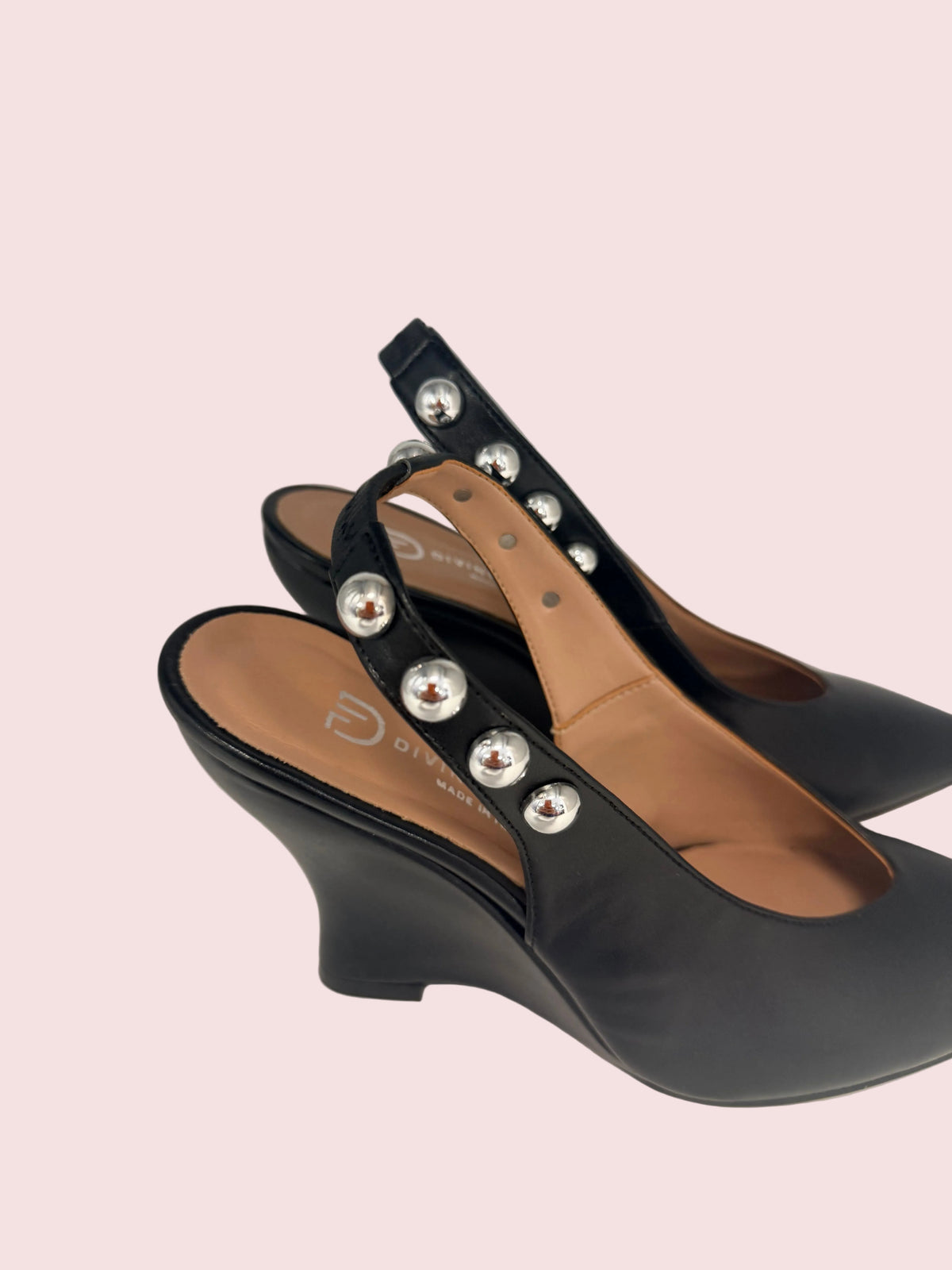 Sandalo in pelle con tacco scultura