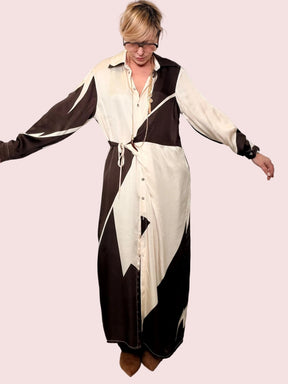 Abito chemisier over bicolor