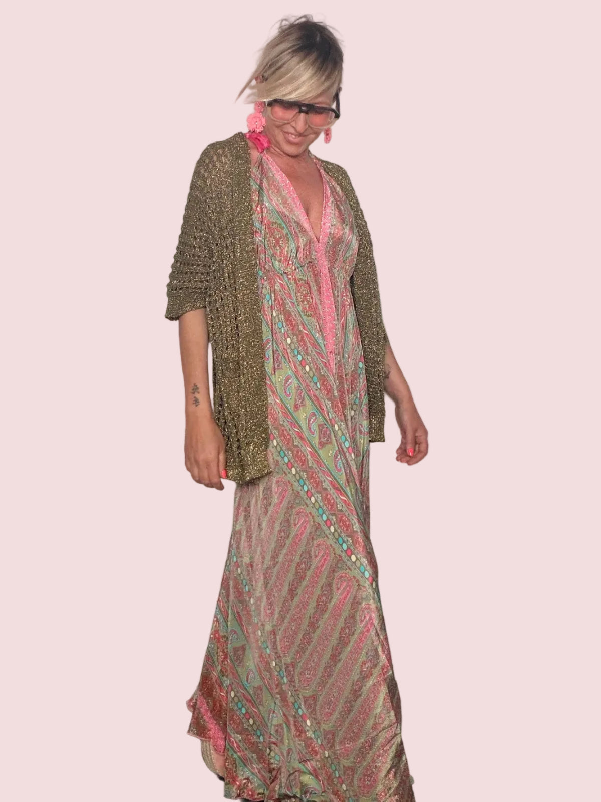 Cardigan Traforato Lurex