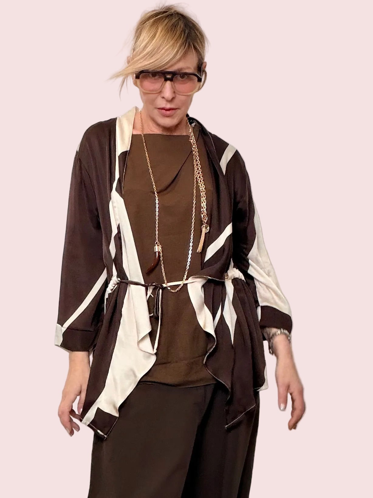 Kimono bicolor fluido