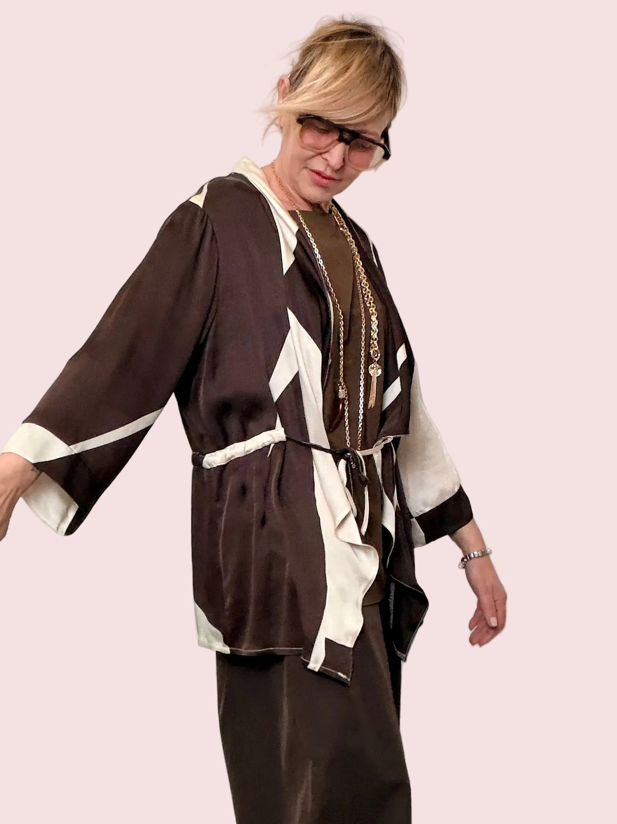 Kimono bicolor fluido