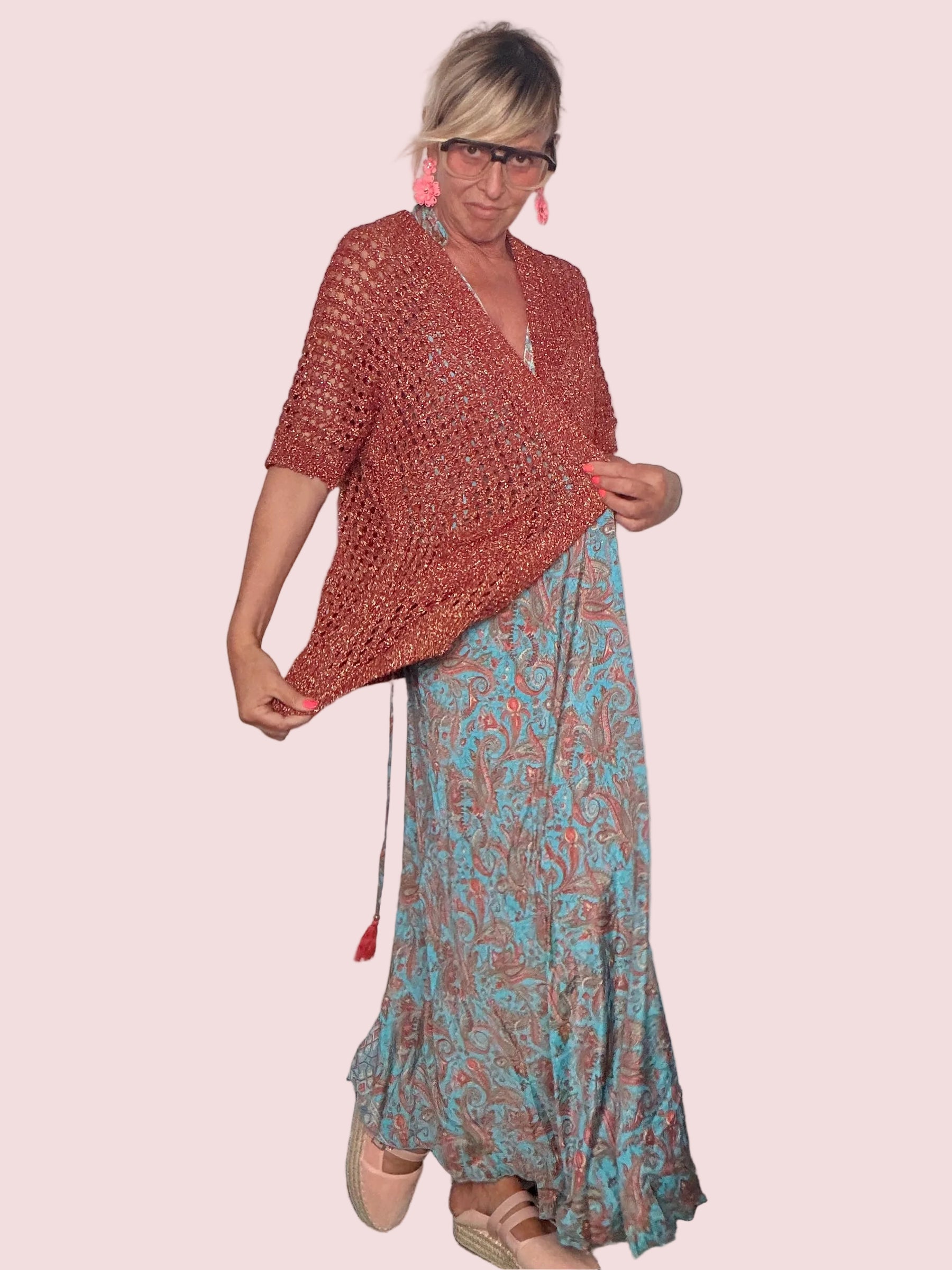 Cardigan Traforato Lurex