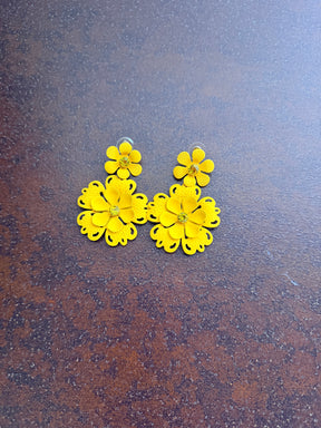 Orecchini Pendenti Fiore Doppio