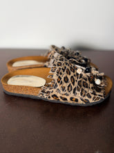Ciabatte Slide Frange Leopardate & Perle