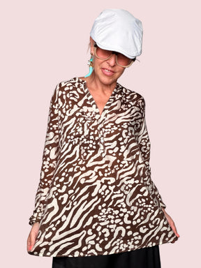 Camicia Tunica Mussola Animal Mix