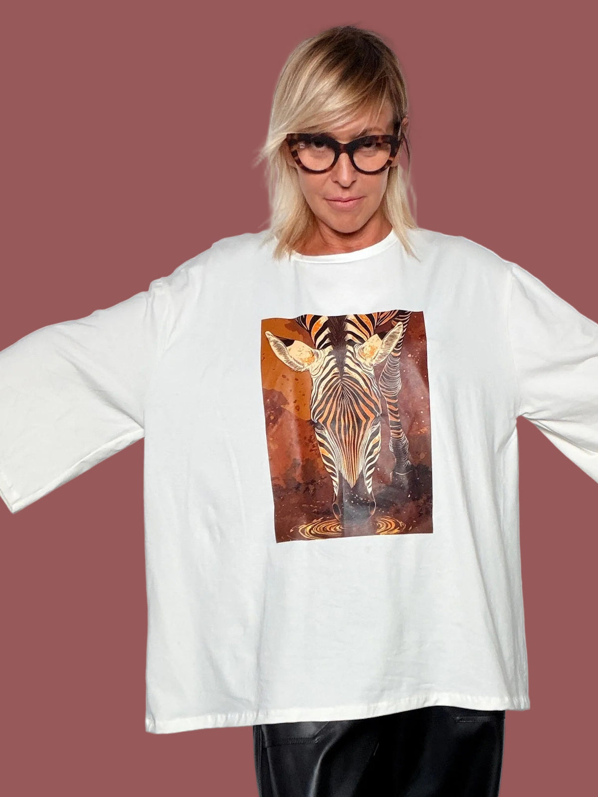 T-Shirt Oversize Zebra Art