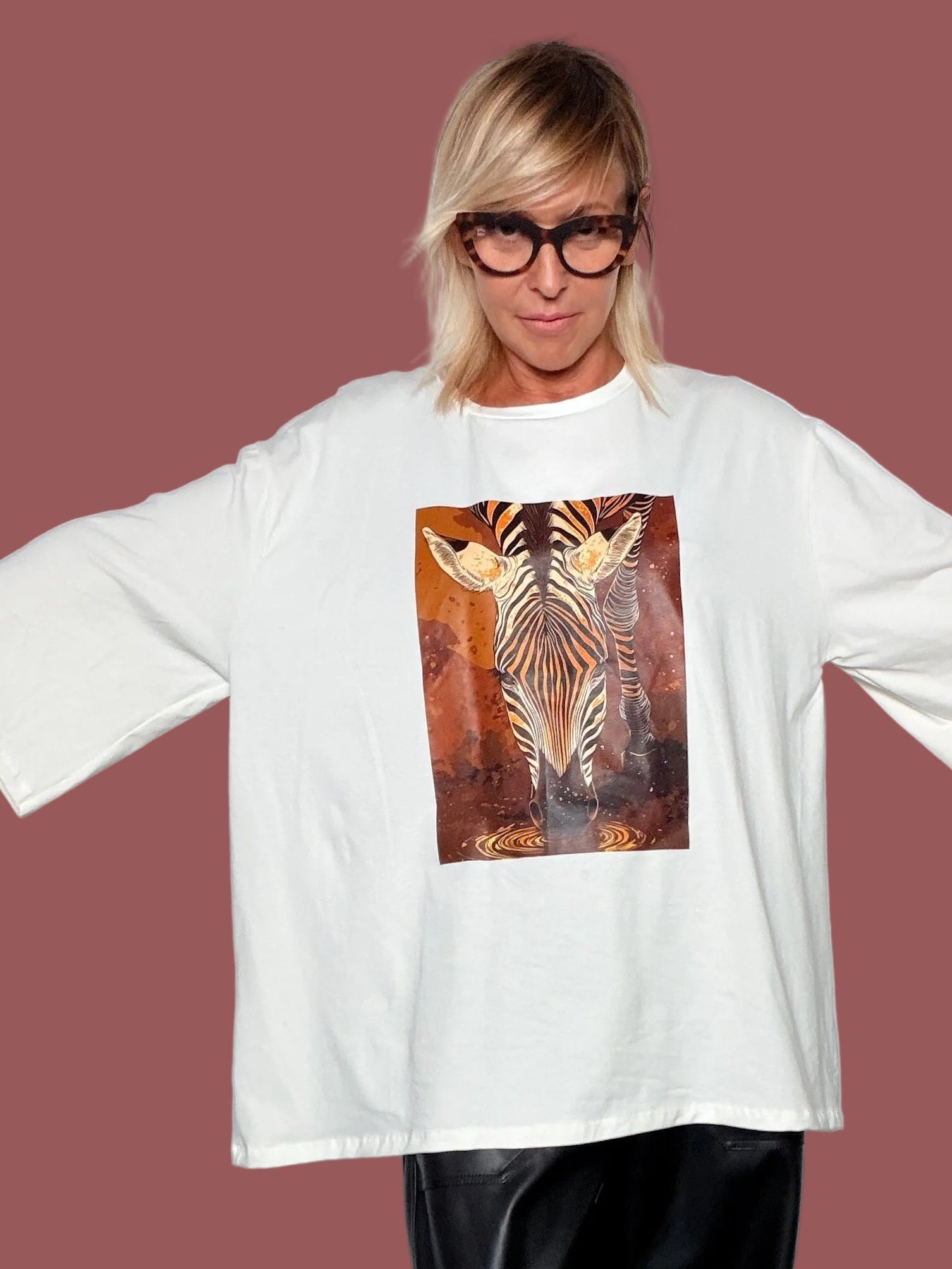 T-Shirt Oversize Zebra Art