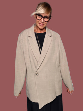 Blazer Oversize Asimmetrico Beige