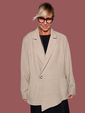 Blazer Oversize Asimmetrico Beige