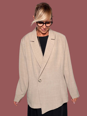 Blazer Oversize Asimmetrico Beige