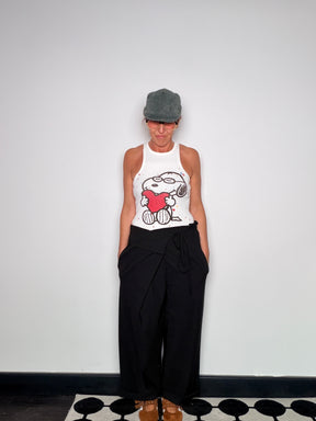 Pantalone Wide Leg Pareo con Fiocco