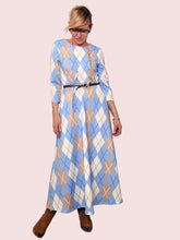 Abito Lungo a Rombi Stile College Chic