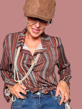 Camicia a righe multicolor in viscosa Susy Star (Copia)