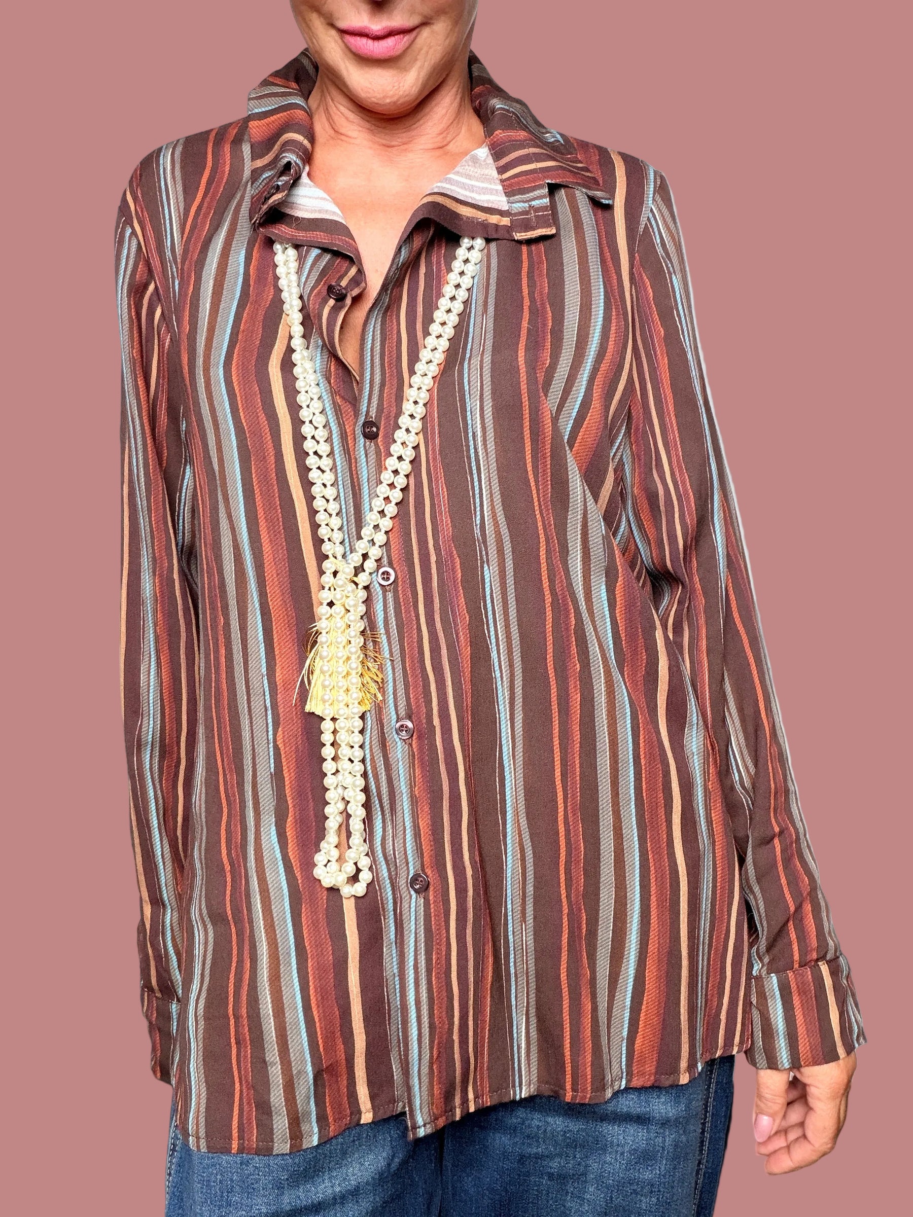Camicia a righe multicolor in viscosa Susy Star (Copia)