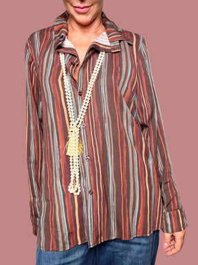 Camicia a righe multicolor in viscosa Susy Star (Copia)