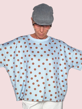 Felpa Oversize Pois Maxi Bicolor