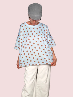 Felpa Oversize Pois Maxi Bicolor