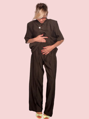 Completo Giacca Asimmetrica & Pantalone Wide Leg