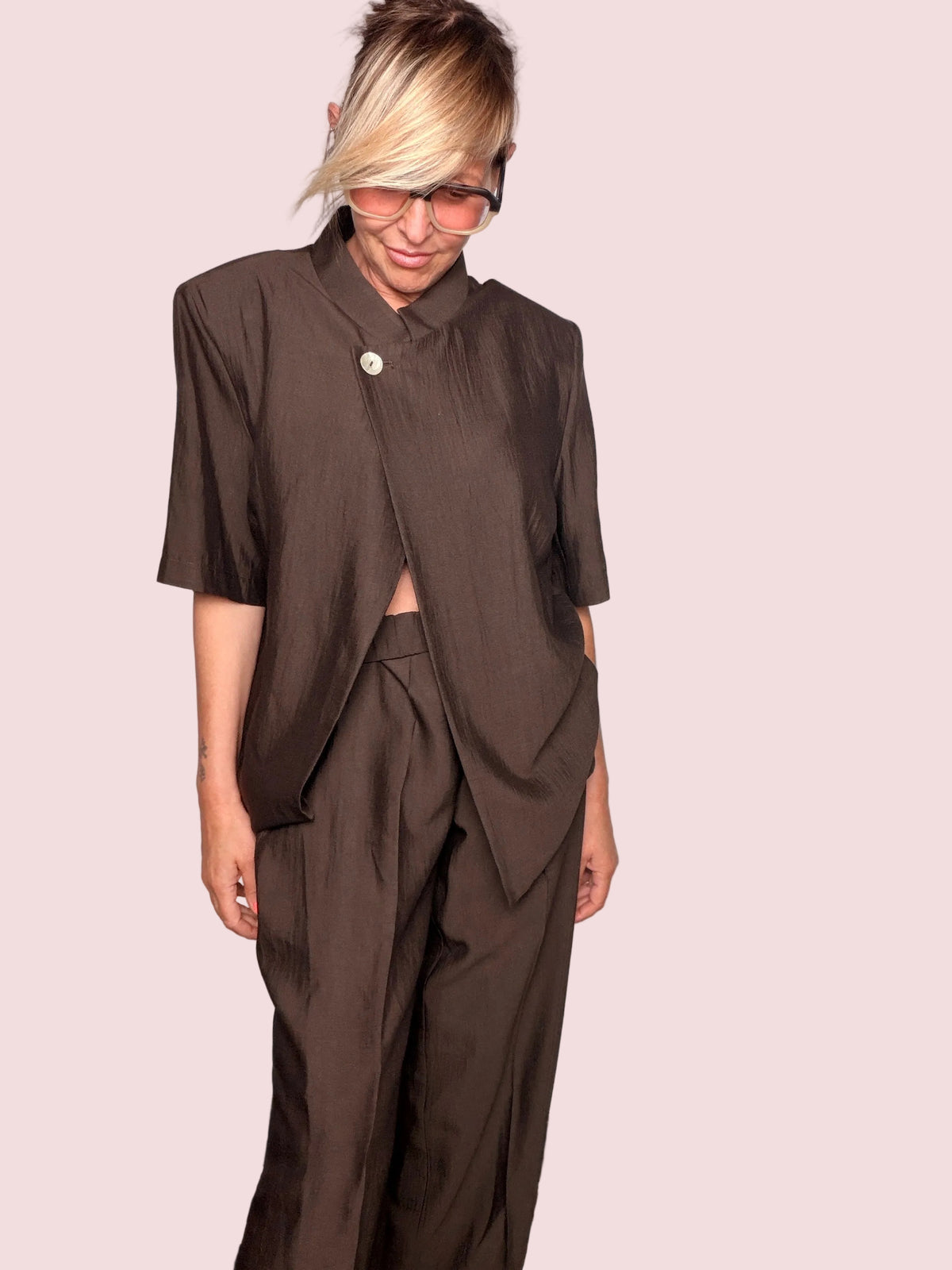 Completo Giacca Asimmetrica & Pantalone Wide Leg