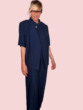 Completo Giacca Asimmetrica & Pantalone Wide Leg
