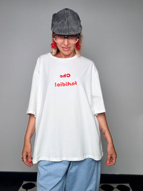 T-Shirt Oversize Che Fastidio! — Bianca