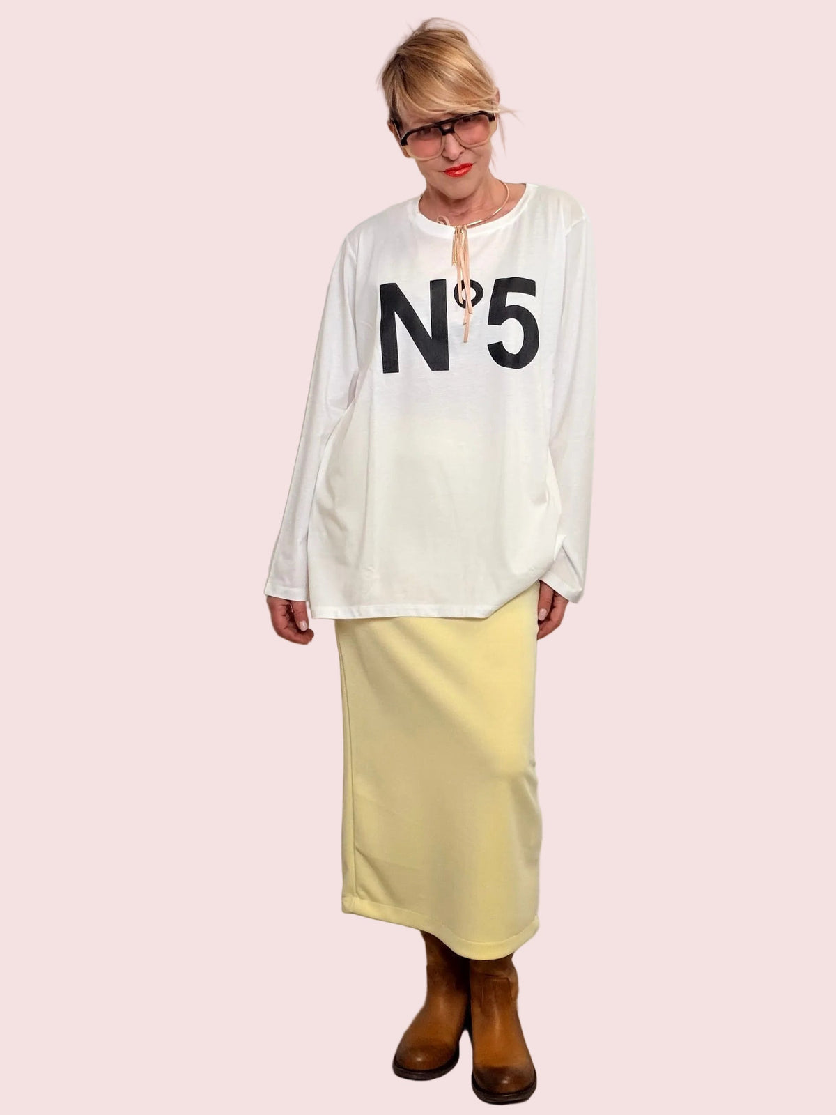 T-shirt in modal Over – Ironia in formato maxi