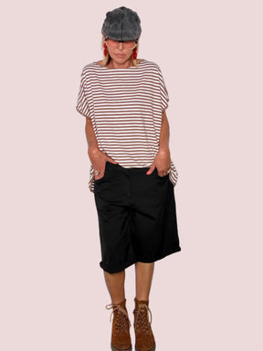 Bermuda Wide Leg con Risvolto