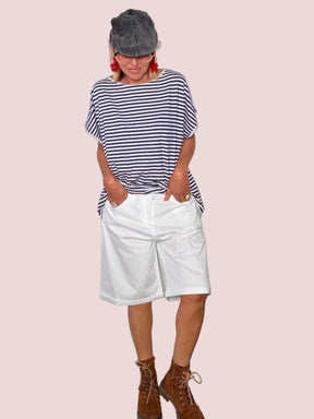 Bermuda Wide Leg con Risvolto