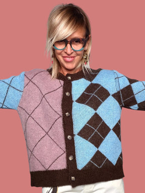 Cardigan multicolore a rombi Philia Loft