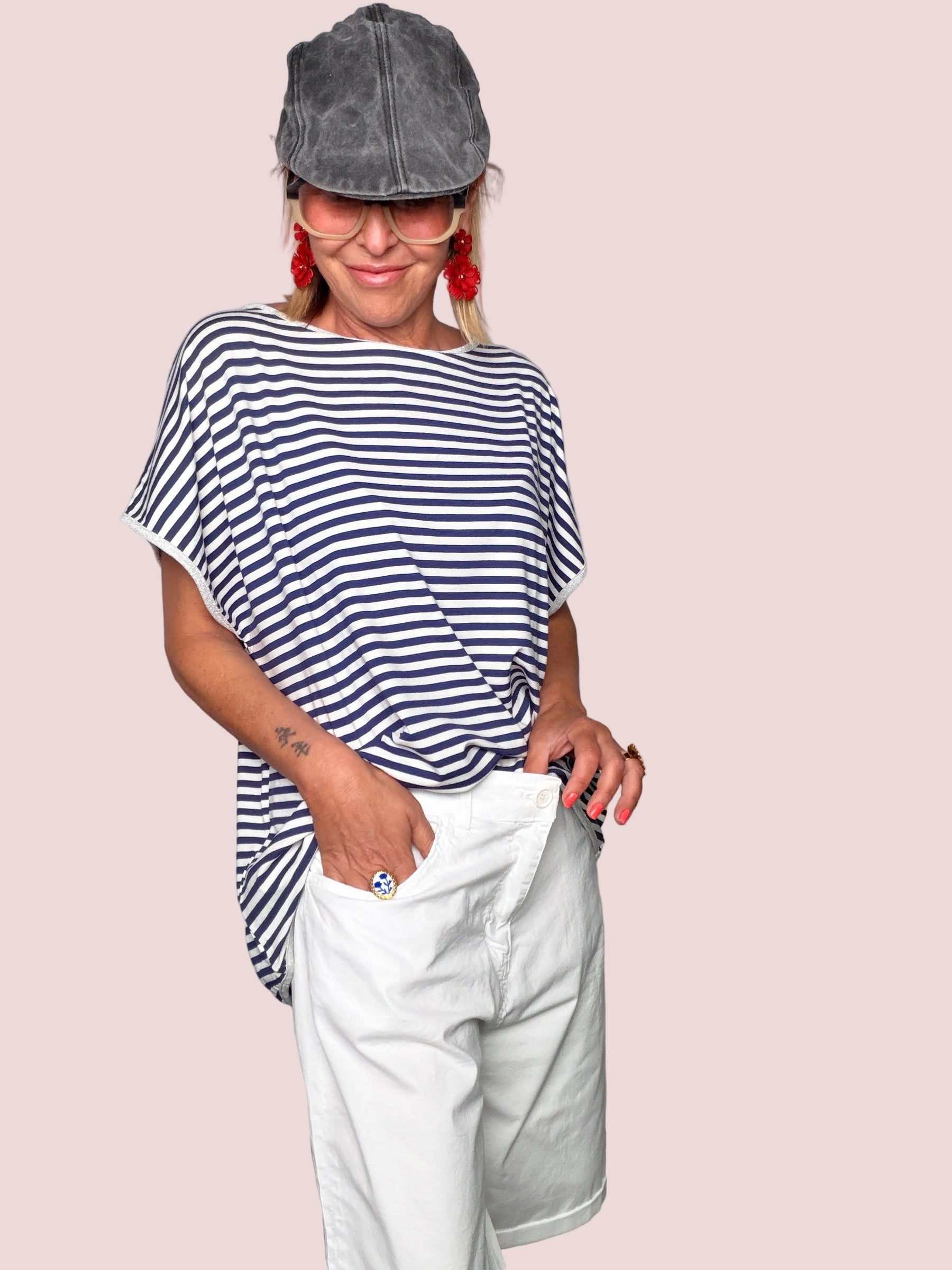 Bermuda Wide Leg con Risvolto