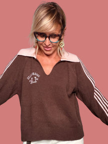 Polo in maglia con righe sulle maniche Souvenir