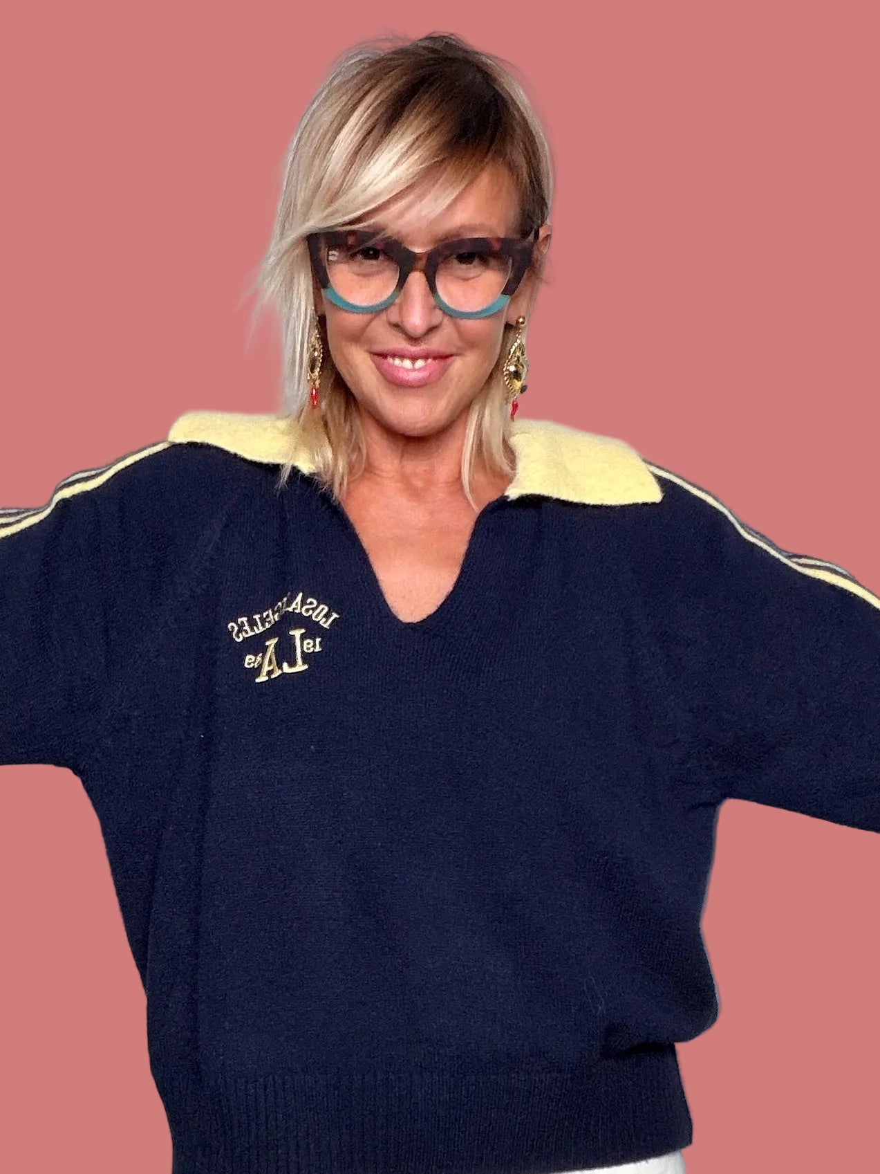 Polo in maglia con righe sulle maniche Souvenir