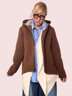 GIACCA IN NEOPRENE CON CAPPUCCIO