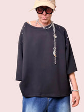 FELPA OVER CON ZIRCONI – MOOD ROCK