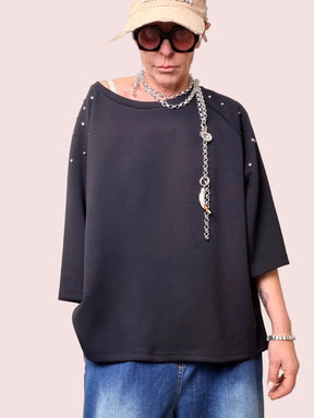 FELPA OVER CON ZIRCONI – MOOD ROCK