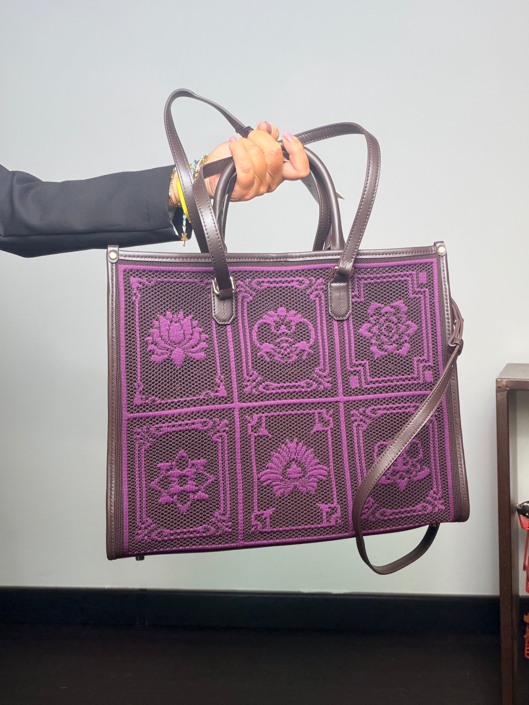 Borsa tote Brown Incenso in tessuto e pelle