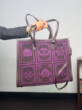 Borsa tote Brown Incenso in tessuto e pelle