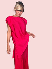 Completo Top Asimmetrico e Pantalone Wide Leg