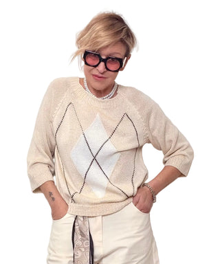 MAGLIA IN FILO CON MOTIVO GEOMETRICO