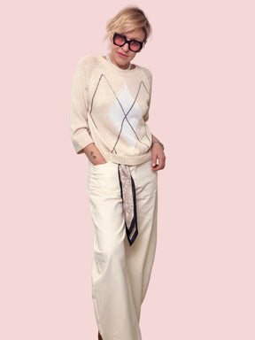 PANTALONE BANANA CON FOULARD