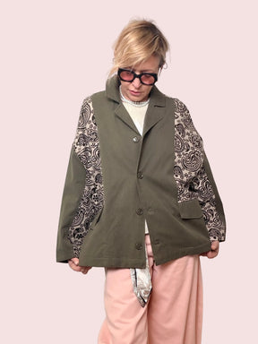 GIACCA MILITARE con Tessuto Jacquard