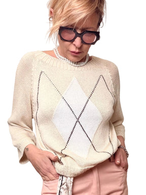 MAGLIA IN FILO CON MOTIVO GEOMETRICO