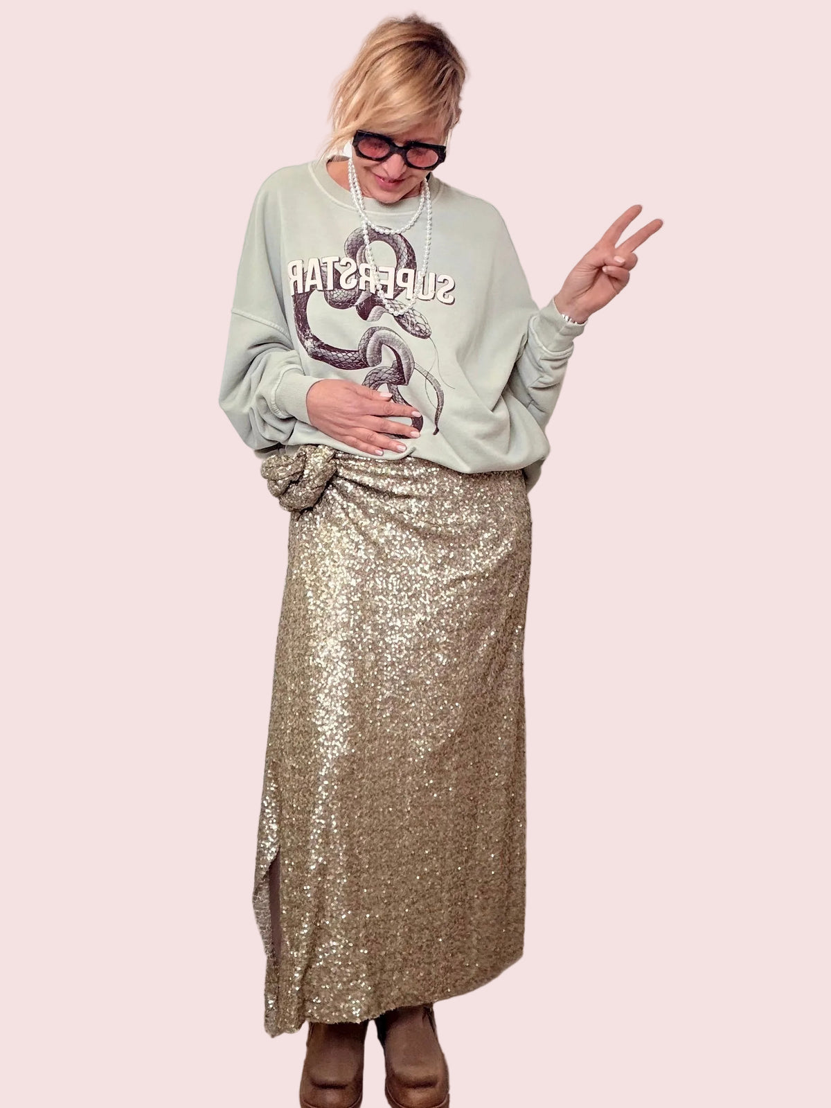 GONNA IN PAILLETTES CON NODO