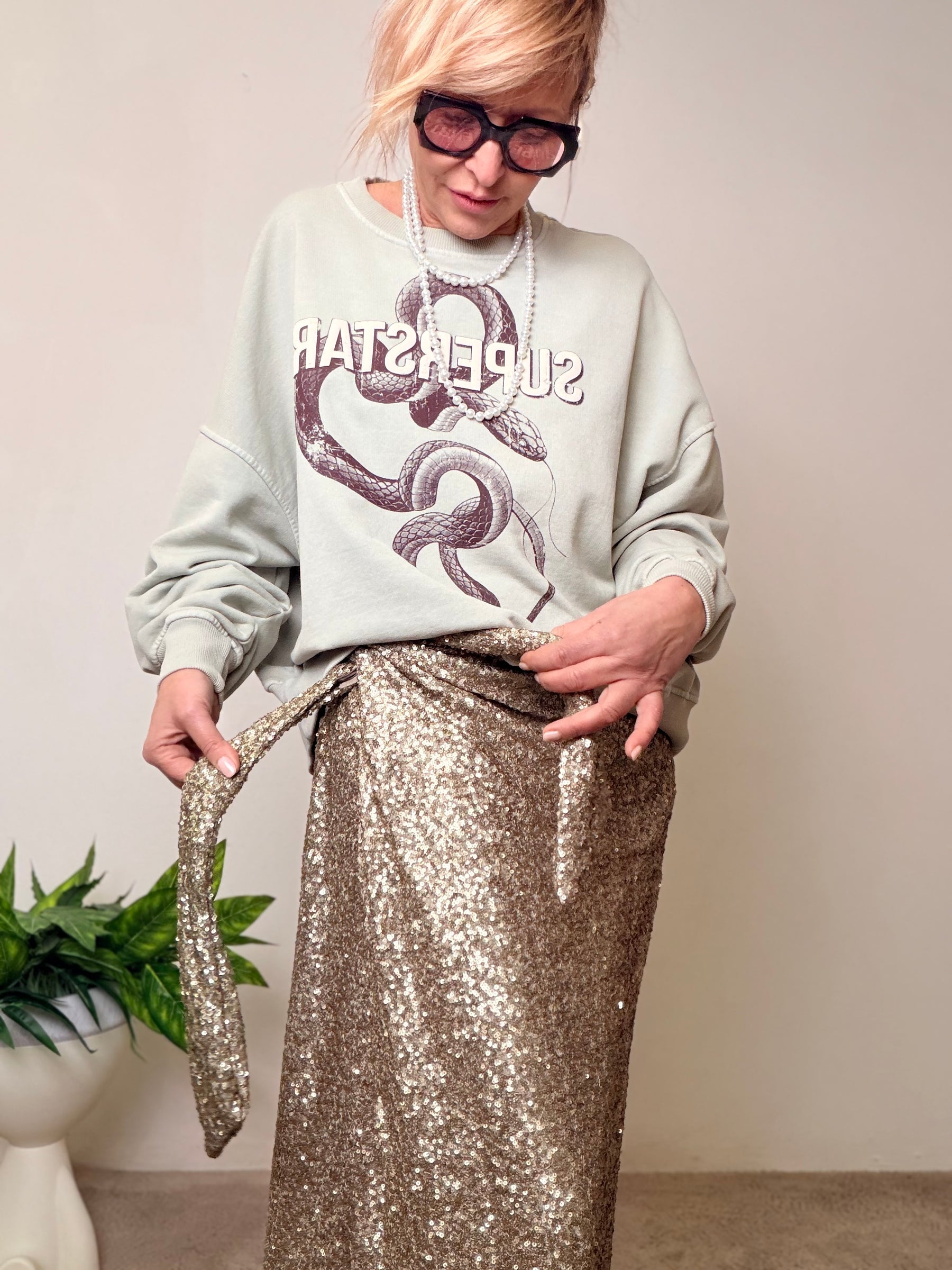 GONNA IN PAILLETTES CON NODO