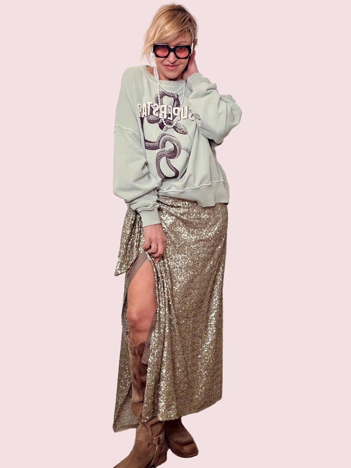 GONNA IN PAILLETTES CON NODO